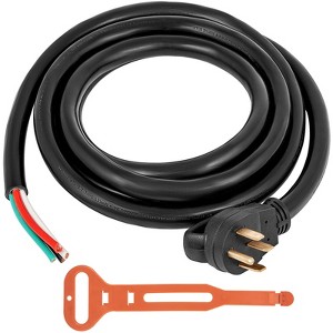 VEVOR 50' 50A RV Camp Power Cord Generator Cord 6/3 + 8/1 AWG NEMA 14-50P to Bare Wire, Black - 1 of 4