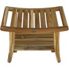 HomeRoots Contemporary Teak Shower Bench With Shelf In Natural Finish - 4 of 4