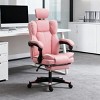 TopComfy Accent Chairs Gaming Office Chair with Reclining Function and Footrest Comfortable Chair Soft Seat for Office, Pink, 28"*25.6"*44.9" - 2 of 4
