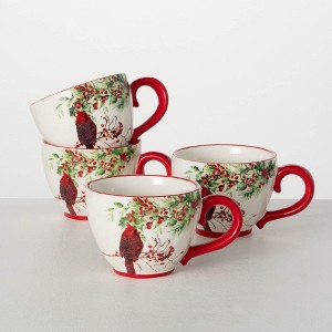 3.75"H Sullivans Christmas Cardinal Mug Set of 4  Multicolor - 1 of 3