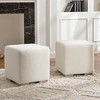 KINWELL 18.5" Wide Modern Square Boucle Upholstered Ottoman Entryway Footstool Set of 2 - 4 of 4