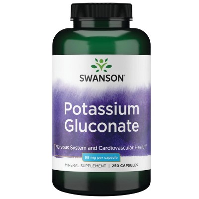 Swanson Potassium Gluconate 99 mg 250 Capsules.