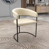 LeisureMod Curve-Back Dining Arm Chair, Leather Upholstery, Aero Collection - 2 of 4