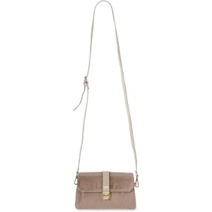 Pavilion Gift Company - Almond - Velvet  Crossbody Bag - Handbags - 1 of 3