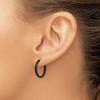Chisel Stainless Steel Polished Black IP-plated 19mm Diameter 2mm Hoop Earrings - 4 of 4