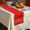 Unique Bargains Christmas Table Runner White Merry Christmas Sign Linen Red White 72"x13" 1 Pc - 2 of 4