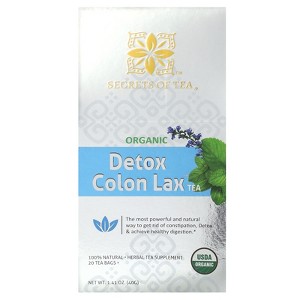 Secrets of Tea Organic Detox Colon Lax Tea, 20 Tea Bags, 1.41 oz (40 g) - 1 of 2