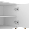 GlasFlength TV Stands and Consoles Modern TV Stand with Storage Doors TV Console Media Cabinet for Living Room, White, 74.8"*20.27"*5.51" - 3 of 4