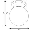 Progress Lighting, Globe Collection, 1-Light Flush Mount Ceiling Fixture, White, Glass, Steel, Damp Rated - 2 of 3