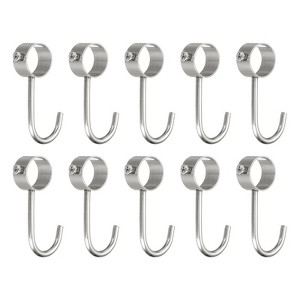 Unique Bargains Stainless Steel Anti-Rust Adjustable Closet Pipe Rod Hooks 10 Pcs - 1 of 3