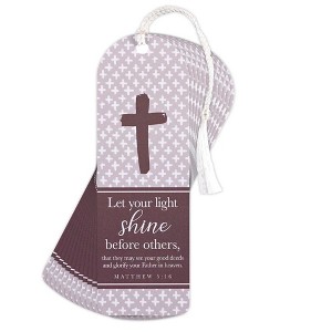 Dicksons BKMTL-479 Let Your Light Shine Purple 2 x 6 Inch Paper and Tassel Place Keeper Bookmark Pack of 12 - 1 of 2