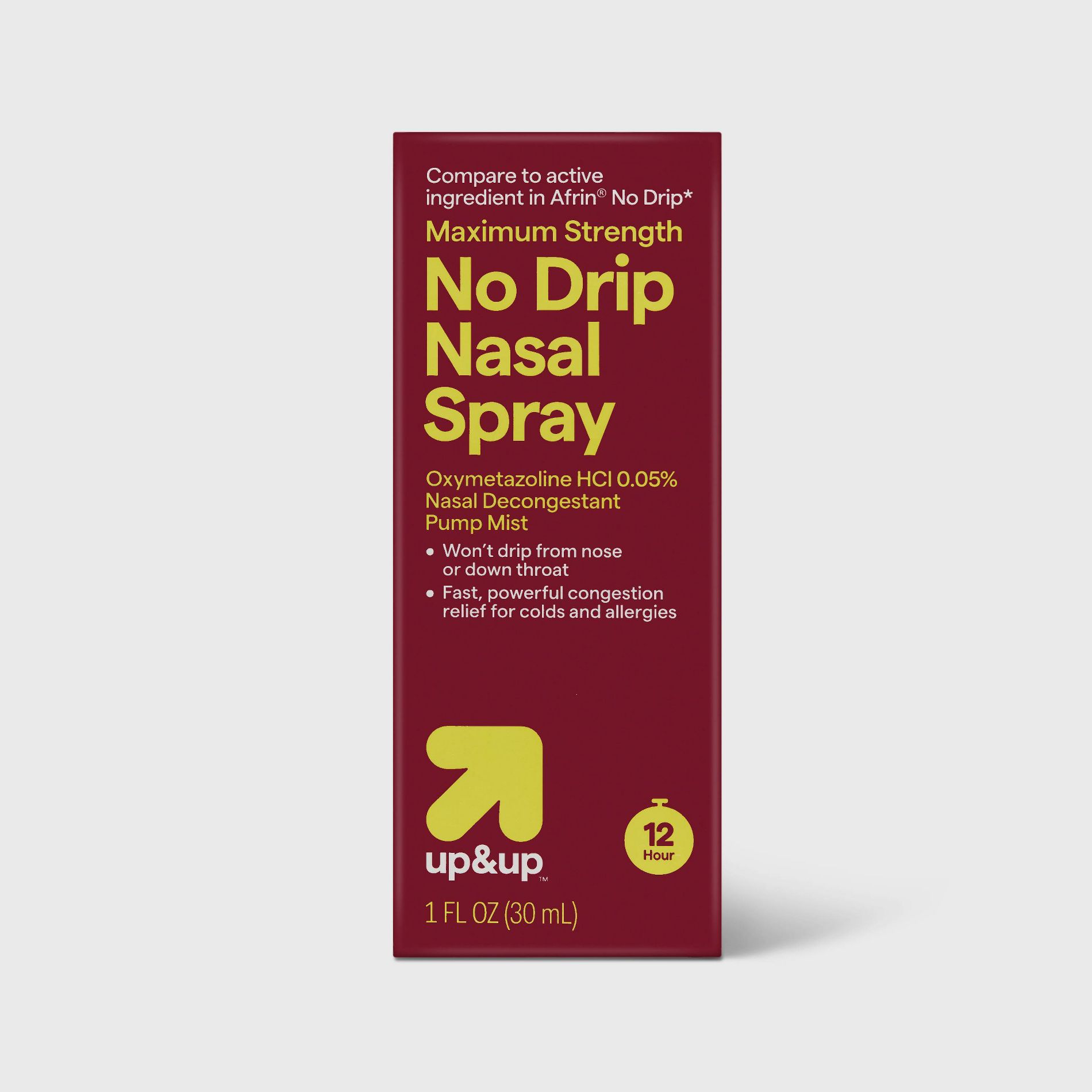 No Drip Original 12hr Nasal Spray - Oxymetazoline Hydrochloride 0.05% - 1 fl oz - up&up™