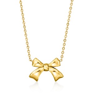 Pure Collection by Ross-Simons 14kt Yellow Gold Bow Necklace Size 16 - 1 of 4