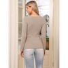 INSPIRE CHIC Women's Ribbed Knit Long Sleeve Crew Neck Button Decor Sweater - 3 of 4
