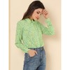 Allegra K Women's Point Collar Long Button Sleeve Button Down Floral Shirt - 4 of 4
