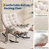 TackView Rocking Chair with Footrest, Oversized Patio Papasan Chairs with Cushion - 4 of 4