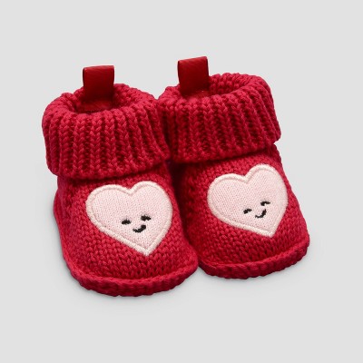 Image of Carter's Just One You® Baby Girls' Knitted Slippers - Red Newborn