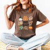 Cozy Season Watercolor Icons - Womens Garment Dyed Graphic T-Shirt - 3 of 4