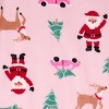 Carter's Just One You® Toddler Girls' 2pk Snug Fit Christmas Santa Stars Long Sleeve Fleece Footed Pajama - Red/Pink - 3 of 4