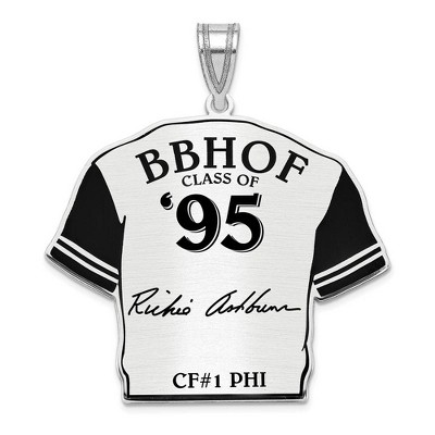 Black Bow Jewelry Sterling Silver Richie Ashburn Signature Enamel Jersey Pendant