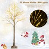 Tangkula Artificial White Birch Tree Pre-lit Twig Birch Tree Designed for Holiday Festival - 4 of 4