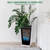 22" Tall Planters Set of 2, Outdoor＆Indoor High Front Porch Planter Pots with Drainage Holes＆Water Level Monitor＆Inner Bucket, Automatic Watering - 3 of 4