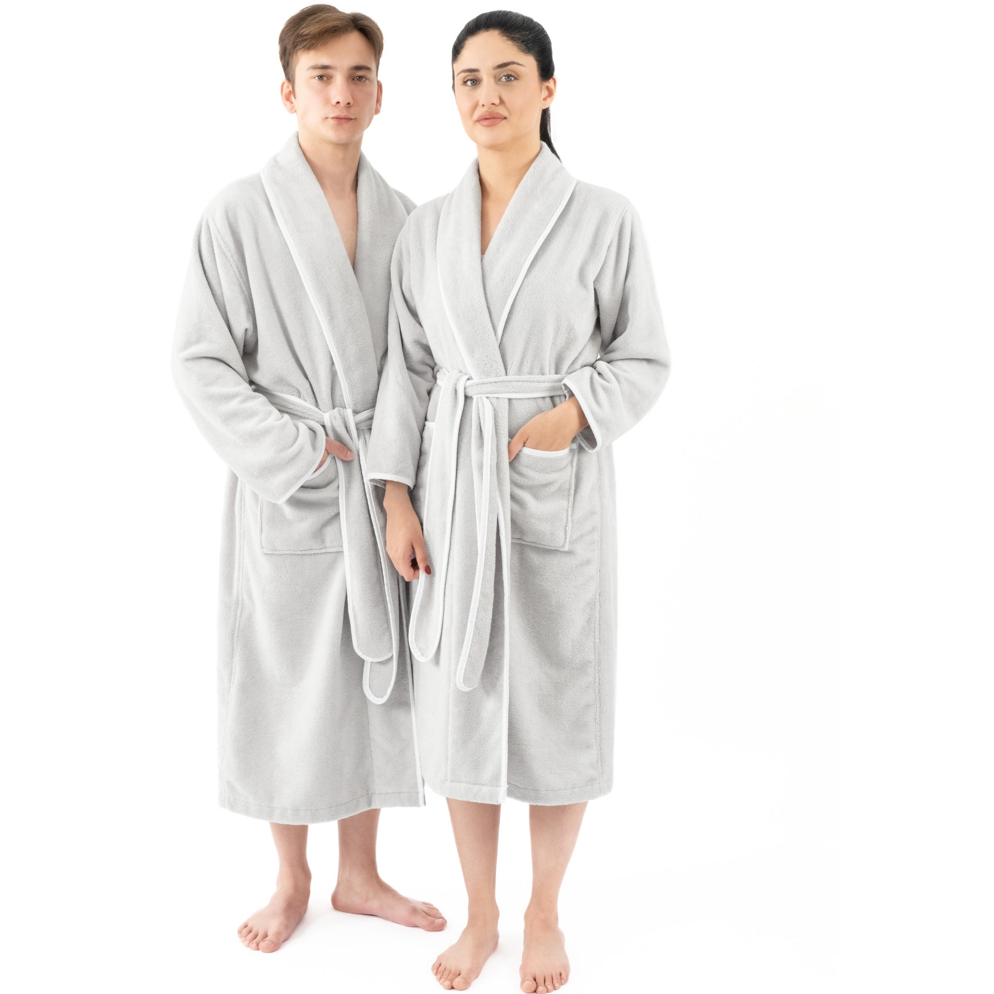 American Soft Linen Triga - Bamboo Robes for Women and Men, Unisex Plush Spa Lounging Bathrobe, 1 Piece Cozy Robe for Couples After Shower