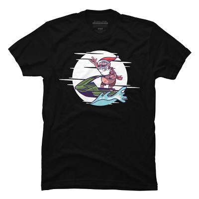 Men's Design By Humans Christmas Cartoon Santa Riding A Jet Ski By rasok T-Shirt