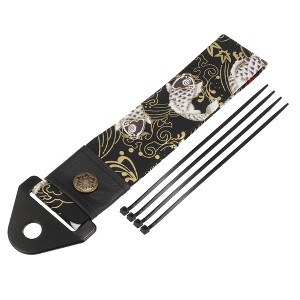 Unique Bargains 1 Set Car Tow Strap Ancient Japanese Element Trailer Belt Carp Pattern Black - 1 of 4