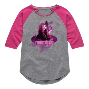 Girls' - Mattel - Draculaura AKA Fangtastic Shirt Tail Raglan Graphic T-shirt - 1 of 2