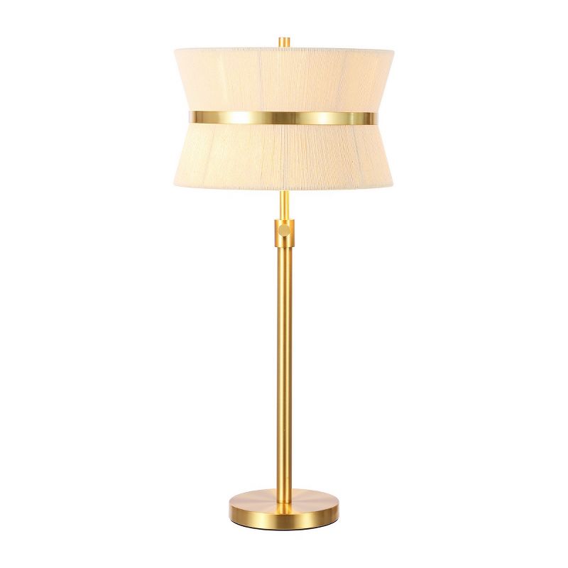 Mika 20-26 Inch Rope/Metal Extendable Table Lamp - Bleached Natural/Brass Gold - Safavieh., 3 of 5