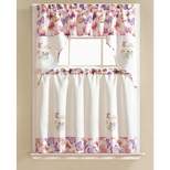 Ramallah Trading Urban Embroidered Butterfly Tier and Valance - 60 x 36, Purple