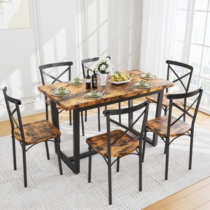 VYNXARIA 7 Pieces Dining Set 7-Piece Kitchen Table Set Perfect for Kitchen, Breakfast Nook, Living Room Occasions - 1 of 4