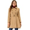 INSPIRE CHIC Women's Winter Overcoat Turn Down Collar Belted Double Breasted Long Coat - 2 of 4