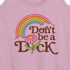Women's - Instant Message - Rainbow Don't Be A D-ck-ck Flower Graphic Racerback Tank - 2 of 4