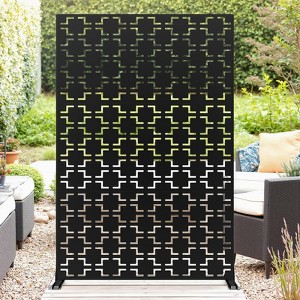 Metal Privacy Screen Outdoor 72" H x 47" W, Outdoor Privacy Screen & Panels, Freestanding Decorative Screens for Patio Lawn Garden Deck Balcony - 1 of 4