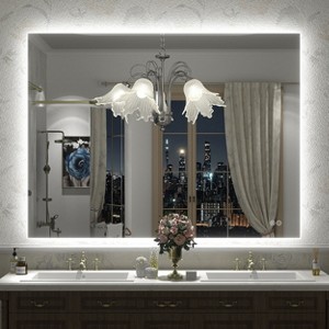 Apmir Super Bright 192 LEDs/m Back LED Lighted Anti-Fog Tempered Glass Bathroom/Vanity Mirror with ETL & 3-Year Warranty - 1 of 4