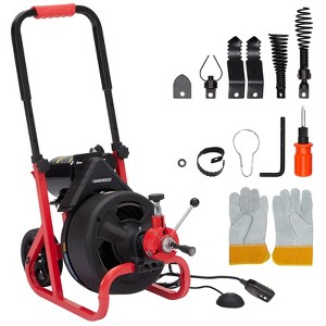 Auto-Feed Drain Cleaner Machine,Electric Drain Auger Professional for 2 to 4 Inch Pipes,with 6 Cutters,Drain Auger Cleaner Sewer Snake - 1 of 4