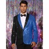 INSPIRE CHIC Men's Shawl Lapel Party Disco Shinny Color Block Sequin Blazer - 2 of 4