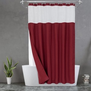 LunaLulinlk No Hook Fabric Shower Curtain with Snap Lining - 1 of 4