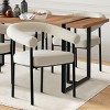 Modern Dining Set for 4 ,Rectangular 59" Dining Table Wood Grain with Upholstered Beige Boucle Dining Chairs for Dining Room, Living Room-Tanpinhause - 3 of 4