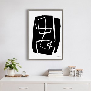 23"x33" Sylvie Modern Meeting Forms Framed Canvas by Statement Goods - Kate & Laurel All Things Decor: Abstract Wall Art, Digital Canvas - 1 of 4