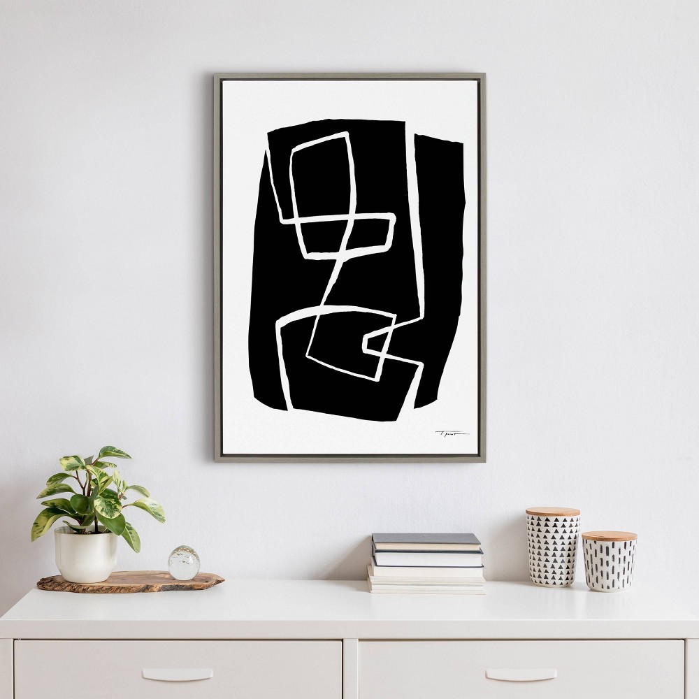 Photos - Other Decoration 23" x 33" Sylvie Modern Meeting Forms Framed Canvas by Statement Goods - Kate & Laurel All Things Decor