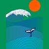 Junior's Design By Humans Whale on the Wave By DancingColors T-Shirt - 2 of 3