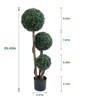35"/45" Artificial Triple Ball Boxwood Topiary Tree Faux Milan Grass Balls for Indoor/Outdoor Porch, Garden & Home Decor, 1/2 Pack - 2 of 4