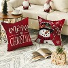 Merry Christmas Let It Snow Love Snowman Red Throw Pillow Covers, 18 x 18 Inch - 3 of 4