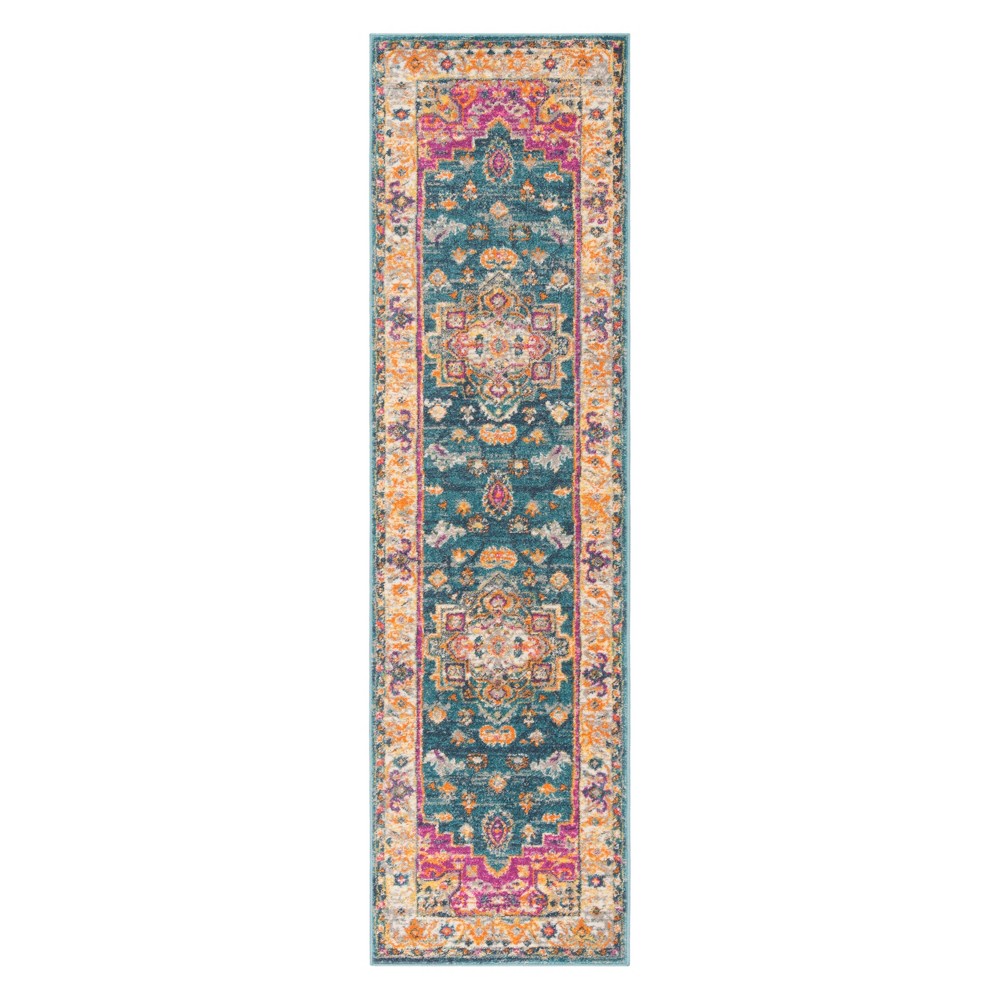  Runner Medallion Loomed Blue