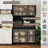 71" Pantry Cabinet with Charging Station, Kitchen Storage Cabinet with Microwave Stand, 8-Zone Organization for Dining, Kitchen, Living Room - 2 of 4