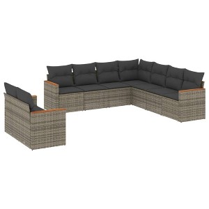 vidaXL Garden Sofa Set Gray PE Rattan Large Modular Garden Sofa Set - 1 of 4