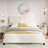 Homhougo Twin Size Bed Frame with Adjustable Headboard, Linen Upholstered Twin Platform Bedframe with Strong Wooden Slats, Easy Assembly, Grey - 3 of 4